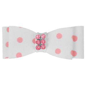 Susan Lanci Polka Dot Pink Giltmore Hair Bow - Posh Puppy Boutique