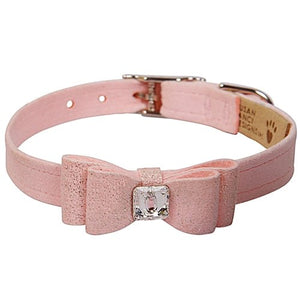 Susan Lanci Puppy Pink Glitzerati Big Bow Collar - Posh Puppy Boutique