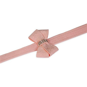 Susan Lanci Puppy Pink Glitzerati Nouveau Bow Collar - Posh Puppy Boutique