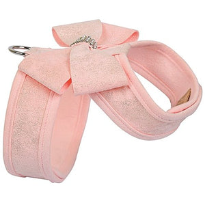 Susan Lanci Puppy Pink Glitzerati Nouveau Bow Tinkie Harness with Puppy Pink Trim - Posh Puppy Boutique