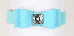 Susan Lanci Really Big Bow Ultrasuede Collars in Many Colors - Posh Puppy Boutique