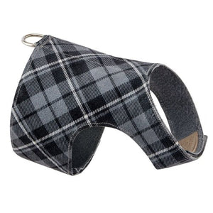 Susan Lanci Scotty Bailey Harness Charcoal Plaid - Posh Puppy Boutique