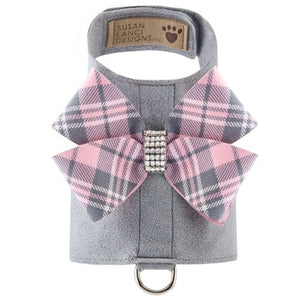 Susan Lanci Scotty Bailey Harness Puppy Pink Plaid Nouveau Bow - Posh Puppy Boutique