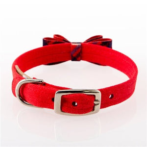 Susan Lanci Scotty Collar Chestnut Plaid - Red Pepper - Posh Puppy Boutique