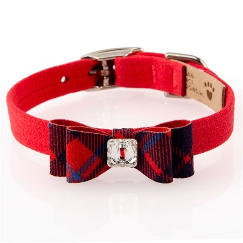 Susan Lanci  Scotty Collar Chestnut Plaid - Red Pepper