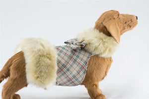 Susan Lanci Scotty Doe Plaid Fur Coat - Posh Puppy Boutique