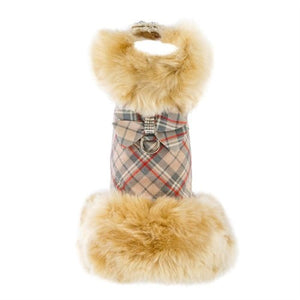 Susan Lanci Scotty Doe Plaid Fur Coat - Posh Puppy Boutique