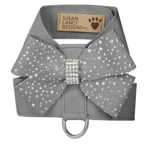 Susan Lanci Silver Stardust Nouveau Bow Tinkie Harnesses in Many Colors - Posh Puppy Boutique