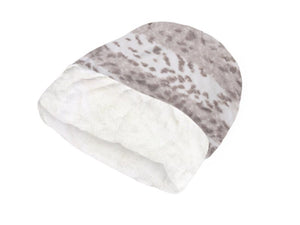 Susan Lanci Soft Platinum Snow Leopard with Ivory Spa Cuddle Cup - Posh Puppy Boutique