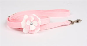 Susan Lanci Special Occasion Collection Ultrasuede Dog Leashes - Platinum or Puppy Pink - Posh Puppy Boutique