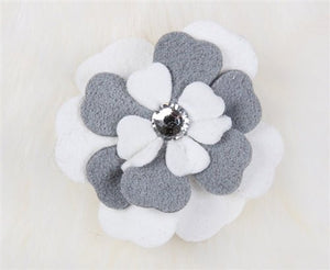 Susan Lanci Special Occasion Hair Bow - Platinum - White - Posh Puppy Boutique