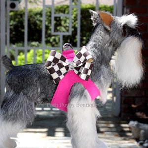 Susan Lanci Step In Harnesses - Windsor Check Collection - Nouveau Bow - Posh Puppy Boutique