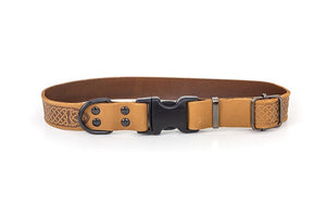 Tan Celtic Sport Quick - Release Leather Collar - Posh Puppy Boutique