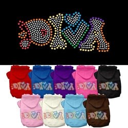 Technicolor Diva Rhinestone Hoodie - Many Colors - Posh Puppy Boutique