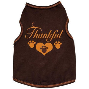 Thankful With Three Paws Tank - Brown - Posh Puppy Boutique