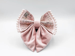 The Riley Sailor Tweed Hair Bow - Posh Puppy Boutique