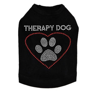 Therapy Dog Rhinestones Tank - Many Colors - Posh Puppy Boutique