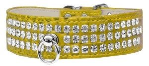 Three Row Rhinestone Designer Croc Dog Collar in Many Colors - Posh Puppy Boutique