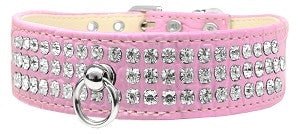 Three Row Rhinestone Designer Croc Dog Collar in Many Colors - Posh Puppy Boutique