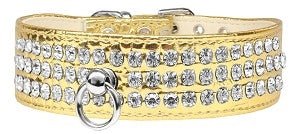 Three Row Rhinestone Designer Croc Dog Collar in Many Colors - Posh Puppy Boutique