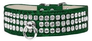 Three Row Rhinestone Designer Croc Dog Collar in Many Colors - Posh Puppy Boutique