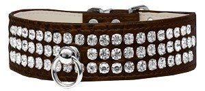 Three Row Rhinestone Designer Croc Dog Collar in Many Colors - Posh Puppy Boutique