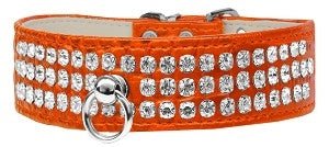 Three Row Rhinestone Designer Croc Dog Collar in Many Colors - Posh Puppy Boutique