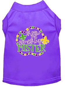 Throw me Something Screen Print Mardi Gras Dog Shirt in Many Colors - Posh Puppy Boutique