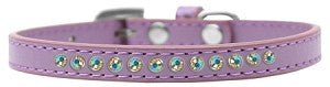 AB Crystal Leather Puppy Collar- Many Colors - Posh Puppy Boutique