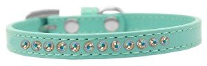 AB Crystal Leather Puppy Collar- Many Colors - Posh Puppy Boutique