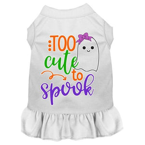 Too Cute to Spook - Girly Ghost Screen Print Dog Dress in Many Colors - Posh Puppy Boutique