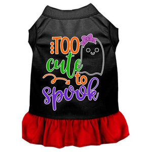 Too Cute to Spook - Girly Ghost Screen Print Dog Dress in Many Colors - Posh Puppy Boutique