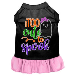 Too Cute to Spook - Girly Ghost Screen Print Dog Dress in Many Colors - Posh Puppy Boutique