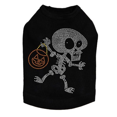 Trick or Treat Skeleton Rhinestone Tank Top - Many Colors