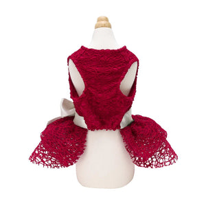 Tulle Lace Dress in Crimson - Posh Puppy Boutique