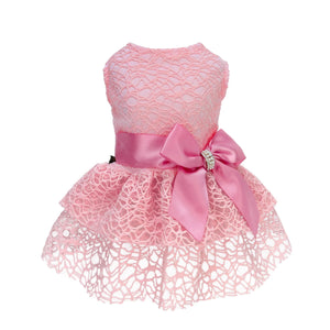 Tulle Lace Dress in Pink - Posh Puppy Boutique