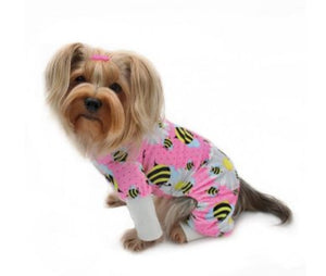 Ultra Soft Minky Bumblebee and Flowers Pajamas - Posh Puppy Boutique