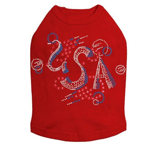 USA Large Rhinestone Tank - Many Colors - Posh Puppy Boutique