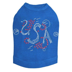 USA Large Rhinestone Tank - Many Colors - Posh Puppy Boutique