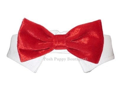 Valentino Velvet Bow Tie Collar - Red