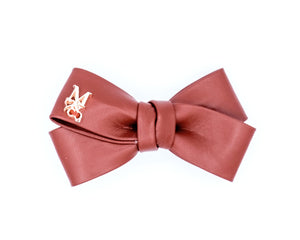 Vegan Leather Twist Hair Bow - Maroon Red - Posh Puppy Boutique