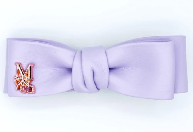 Vegan Mini Leather Hair Bow - Spring Lilac