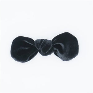 Velvet Hair Bow - Midnight - Posh Puppy Boutique