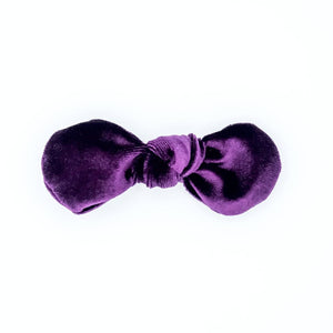 Velvet Hair Bow - Regal Purple - Posh Puppy Boutique