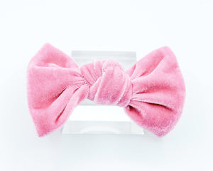 Velvet Knot Bow - Bubblegum - Posh Puppy Boutique