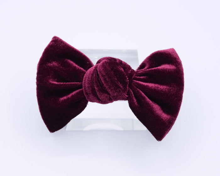 Velvet Knot Bow- Burgundy