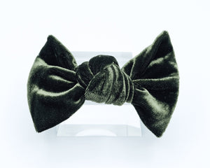 Velvet Knot Bow - Deep Emerald - Posh Puppy Boutique