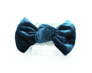 Velvet Knot Bow - Deep Sea - Posh Puppy Boutique