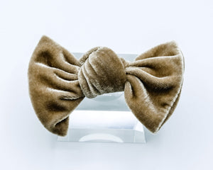 Velvet Knot Bow - Latte - Posh Puppy Boutique