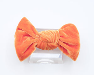 Velvet Knot Bow - Pumpkin Spice - Posh Puppy Boutique